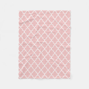 Cobertor De Velo Rosas claro Modernas e Quatrefoil Branco Marroquin