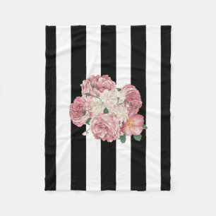 Cobertor De Velo Rosas com a cobertura preto e branco do velo das