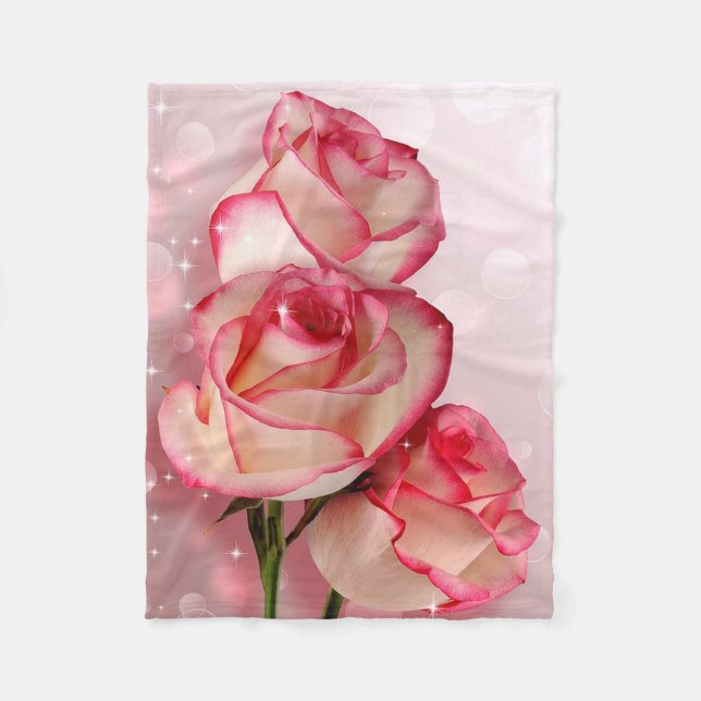 Cobertor De Velo Rosas cor-de-rosa (Frente)