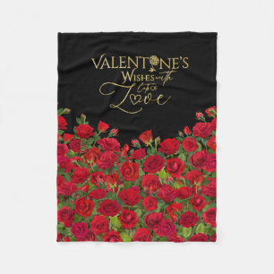 Cobertor De Velo Rosas de Caligrafia Dourada Minimalista para o Dia