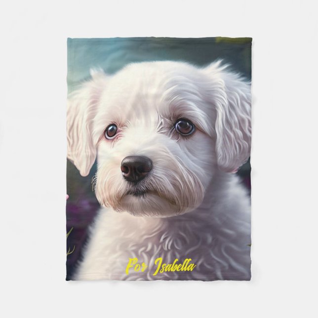 Cobertor De Velo Rosas E Coleção De Cães Doce (Frente)