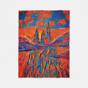 Cobertor De Velo Rosas expressivos no céu