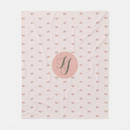 Cobertor De Velo Rosas miniatura e monograma