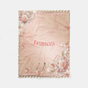 Cobertor De Velo Rosas Rosa, Pérolas e Gemas