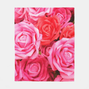 Cobertor De Velo Rosas vermelhas e rosa lindas