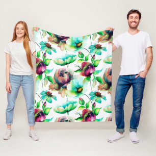 Cobertor De Velo Rosas vermelhas no plano de fundo branco