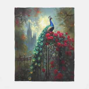 Cobertor De Velo Rosas vermelhas Peacock Dramáticas