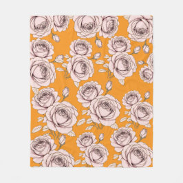 Cobertor De Velo Rose Floral Fleece Blanket 