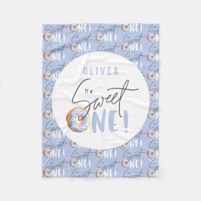 Cobertor De Velo Rosquinha doce de uma festa de primeiro aniversari (Frente)