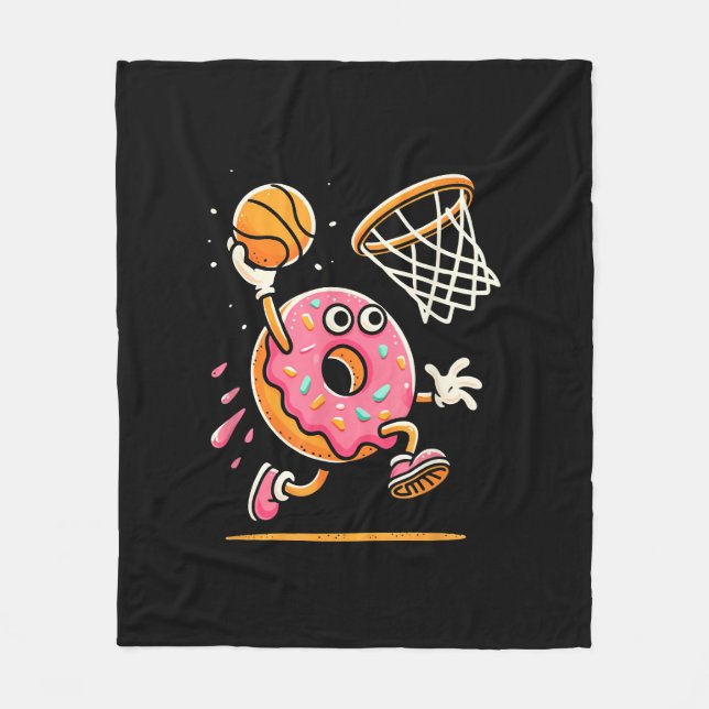 Cobertor De Velo Rosquinha Engraçada, Comida de basquetebol, Dunbal (Frente)