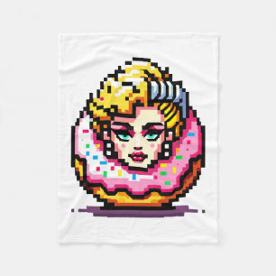 Cobertor De Velo Rosquinha retroPop - Arte de Ícone de Moda 80s Vib