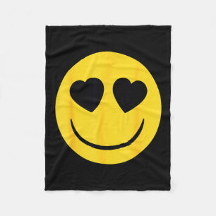 Cobertor De Velo Rosto Amarelo Sorridente com Olhos de Coração Ofic