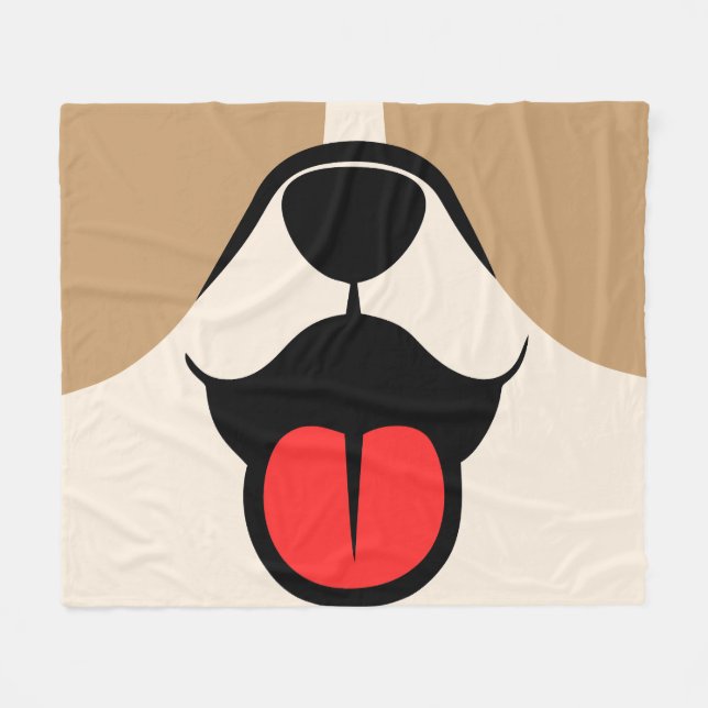 Cobertor De Velo Rosto de Cachorro (Frente (Horizontal))