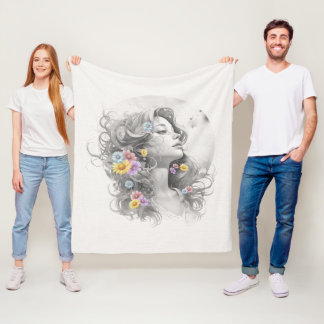 Cobertor De Velo Rosto feminino com efeito texturizado de flores