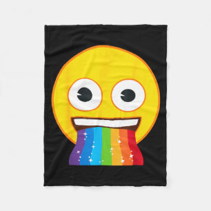Cobertor De Velo Rosto Sorridente Amarelo Boca Arco-íris Emoji Ofic