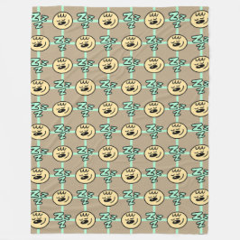 Cobertor De Velo Rostos com sono e padrão Zzz