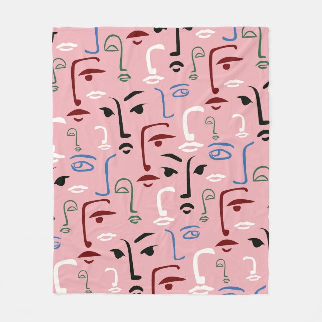 Cobertor De Velo Rostos monocromáticos (Frente)