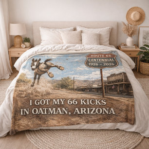 Cobertor De Velo Rota 66 Centenário Burro de Oatman Arte de Viagem