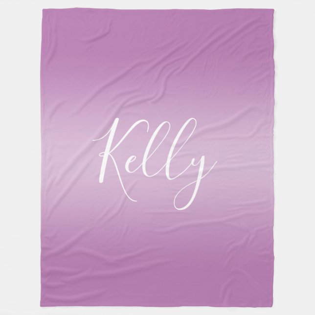 Cobertor De Velo Roteiro de texto branco e ombre suave mauve editáv (Frente)