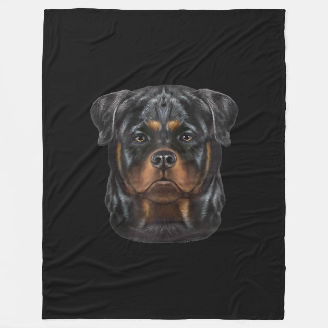 Cobertor De Velo Rottweiler Cachorro Face Zip Hoodie (Frente)