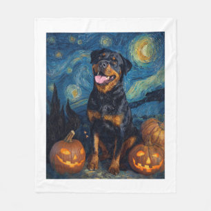 Cobertor De Velo Rottweiler Cachorro Fofo Dia das Bruxas Jack O Lan
