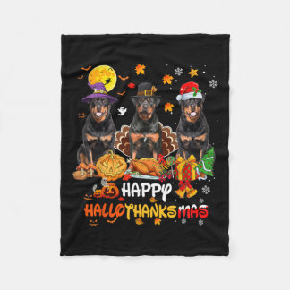 Cobertor De Velo Rottweiler Cão Feliz Dia das Bruxas Feliz de Ação 