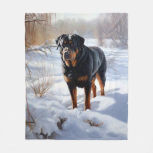 Cobertor De Velo Rottweiler Deixe Nevar Natal