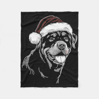 Cobertor De Velo Rottweiler Dog Santa Hat Christmas Xmas Pajama