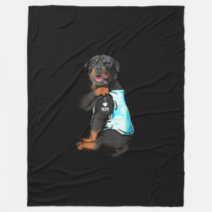 Cobertor De Velo Rottweiler Eu Amo A Mãe Tatuagem