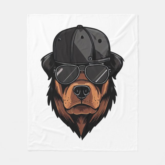 Cobertor De Velo Rottweiler Gangster (Frente)