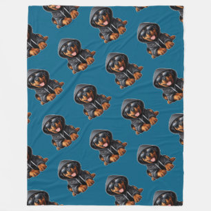 Cobertor De Velo Rottweiler Puppy com uma camisola-casaca