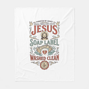 Cobertor De Velo Rótulo de Sabão Jesus Lavado Limpo Sabão Jesus Lav