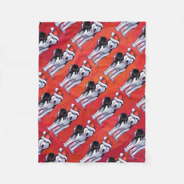 Cobertor De Velo Rouco em Santa Hat em Vermelho (Frente)