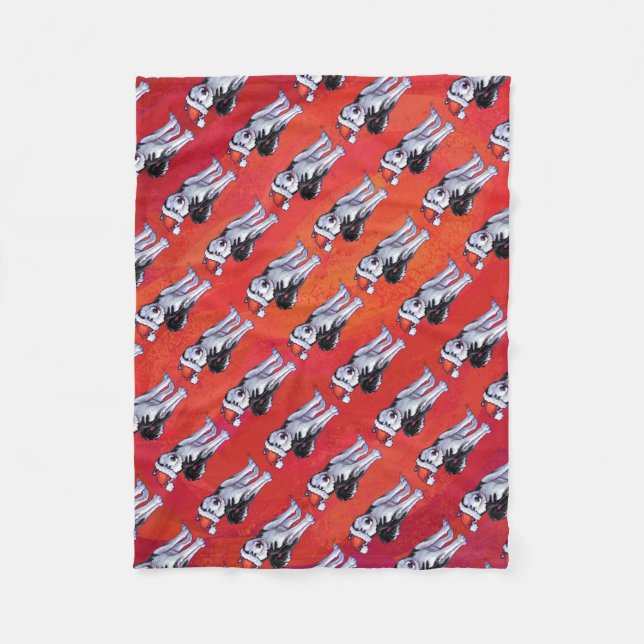 Cobertor De Velo Rouco em Santa Hat em Vermelho (Frente)