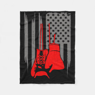 Cobertor De Velo Roupas de Boxe com Bandeira Americana - Boxeador B