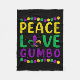 Cobertor De Velo Roupas de Carnaval Peace Love Gumbo