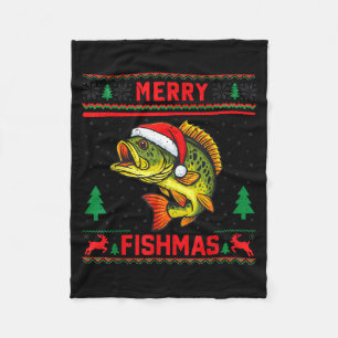 Cobertor De Velo Roupas de Natal de pesca Alegre Peixes Natal Crian