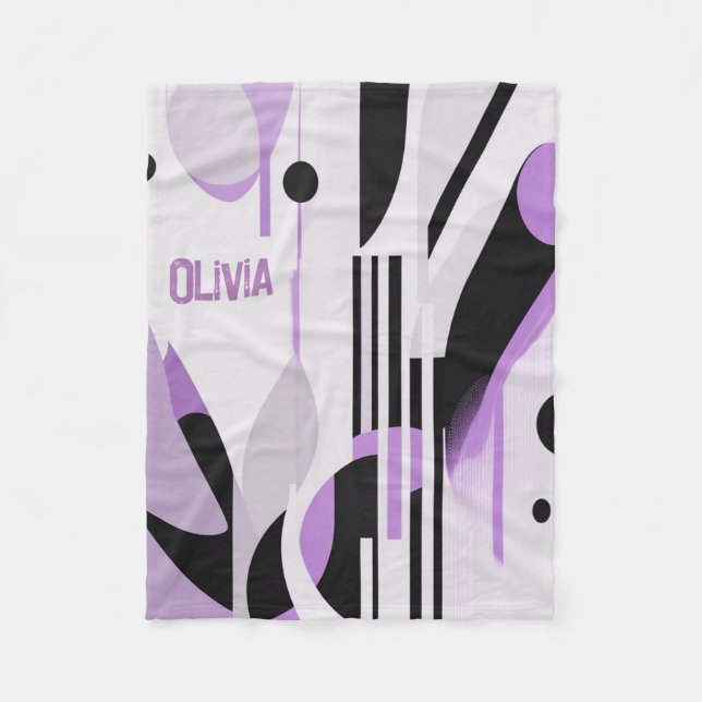 Cobertor De Velo Roxo Abstrato Boho Moderno (Frente)