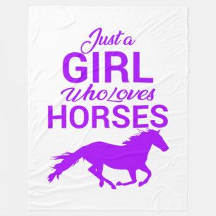 Cobertor De Velo Roxo Apenas Uma Menina Que Ama Cavalos