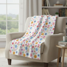 Roxo Azul Rosa Boho Flor Silvestre
