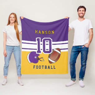 Cobertor De Velo 🏈 Roxo, Branco e Dourada Carta Esportiva