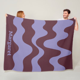 Cobertor De Velo Roxo e marrom moderno e elegante com nome personal