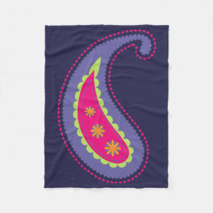 Cobertor De Velo Roxo e Rosa Paisley