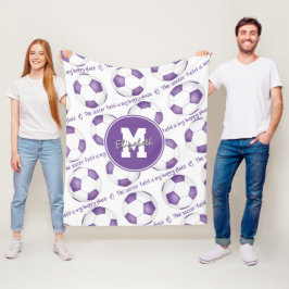 Cobertor De Velo roxo feminino O campo de futebol é meu lugar feliz