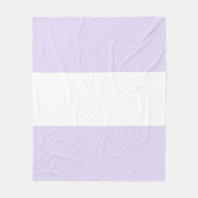 Cobertor De Velo Roxo Lilás Suave e Design de Barra Branco (Frente)
