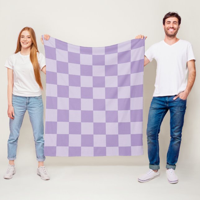 Cobertor De Velo Roxo Pálido e Pastel Monocromático Xadrez (In Situ)