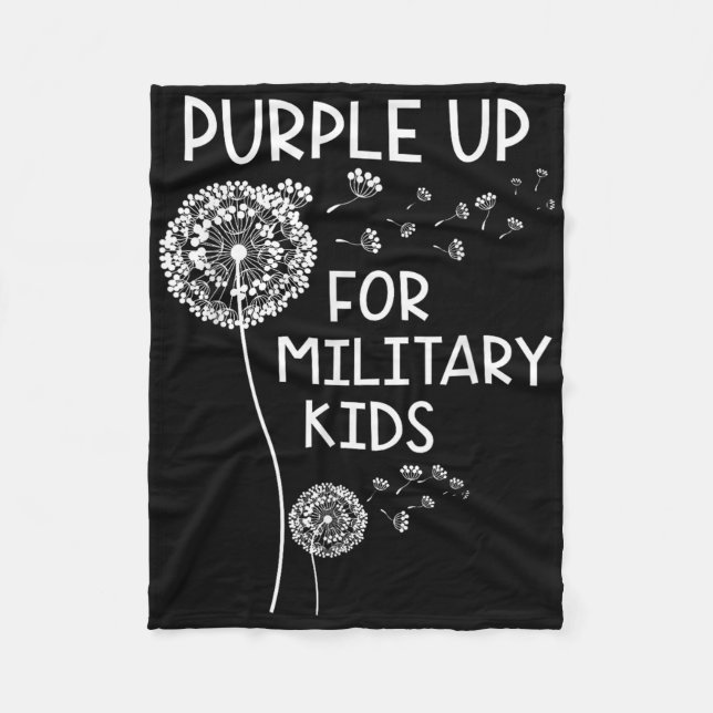 Cobertor De Velo Roxo Para Crianças Militares Mês Do Exército (Frente)