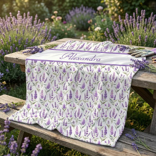 Cobertor De Velo Roxo Sálvia Verde Lavanda Nome Personalizado