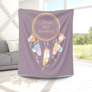 Cobertor De Velo Roxo tribal das citações de Dreamcatcher Boho