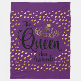Cobertor De Velo Roxo Violeta e Dourado Tiara Lançar
